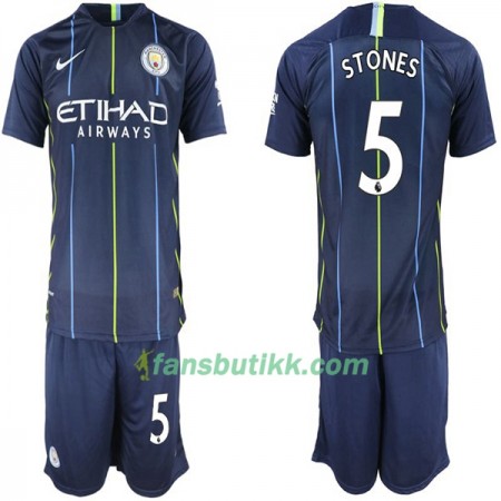 Fotballdrakt Manchester City Stones 5 Barn Bortetrøye 2018-2019 Kortermet